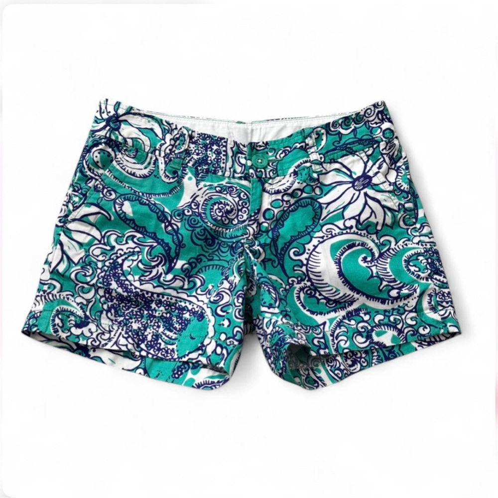 Lily Pulitzer Callahan short Blue green paisley Pattern size 0